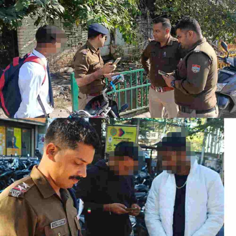 यातायात नियमो का उल्लंघन करने वाले 271 युवाओं, वाहनों चालकों के विरुद्ध की गई चालानी कार्यवाही