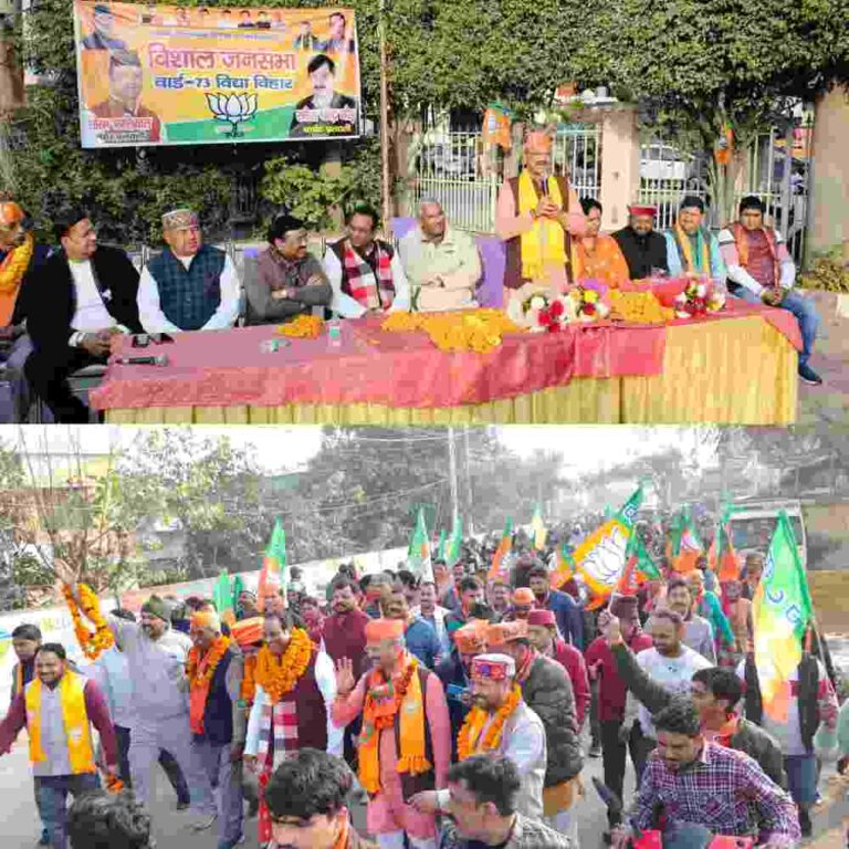 रोड शो कर भाजपा मेयर प्रत्याशी सौरभ थपलियाल के समर्थन में मांगे वोट