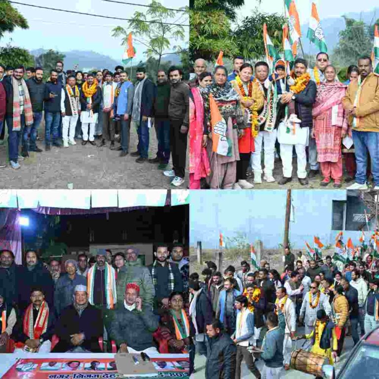 मेयर के कांग्रेस प्रत्याशी वीरेंद्र पोखरियाल ने जनसभाएं कर वोट देने की अपील की