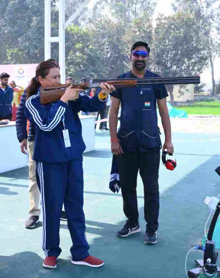 नेशनल गेम्स ,खेल मंत्री रेखा आर्य ने शूटिंग की व्यवस्थाओं का जायजा लिया