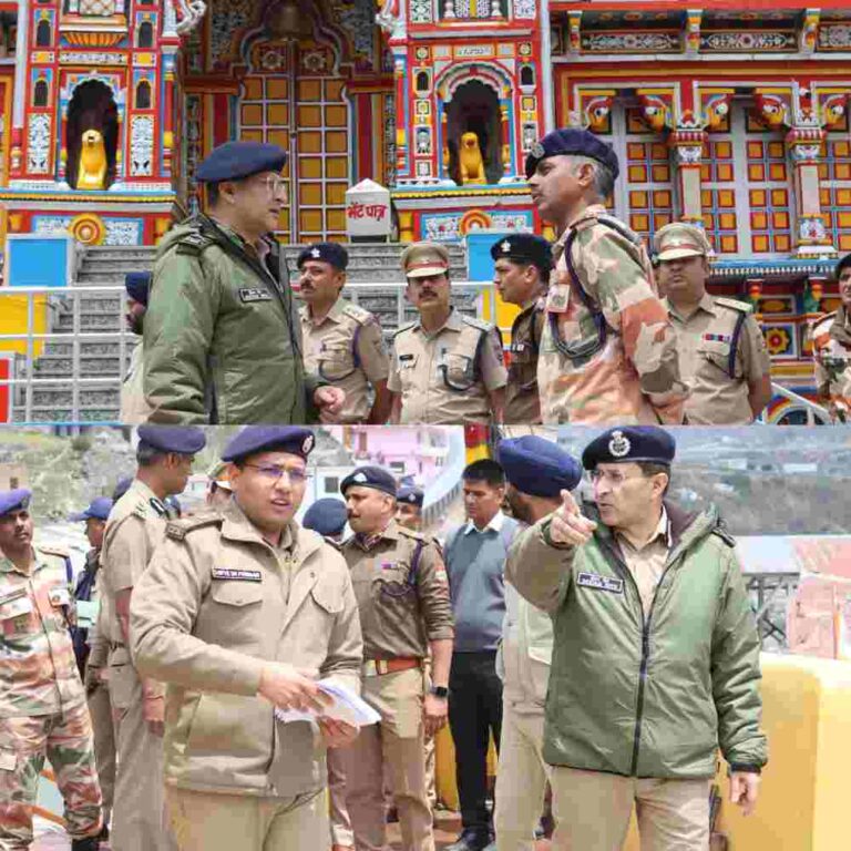 पुलिस महानिदेशक उत्तराखंड द्वारा केदारनाथ एवं बद्रीनाथ धामों का स्थलीय निरीक्षण किया गया 