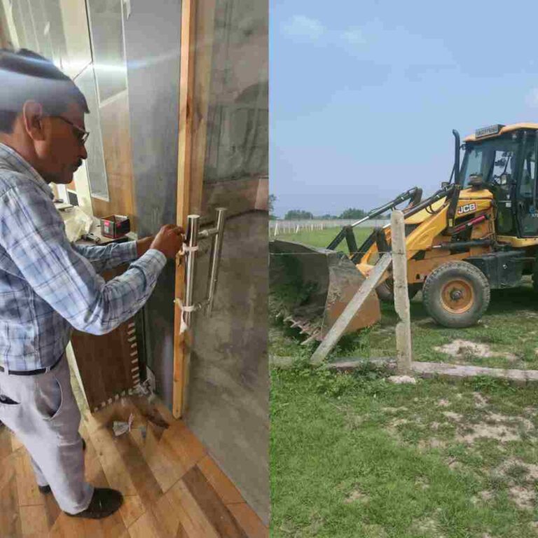 MDDA द्वारा विकास नगर में लगभग 100 बीघा में की जा रही अवैध प्लाटिंग ध्वस्त 