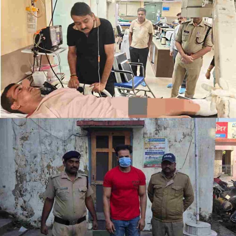 गाड़ी से टक्कर मारकर, तीन पुलिसकर्मियों को किया घायल